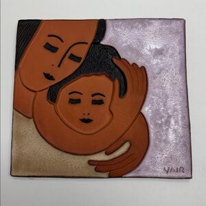 Yair Handpainted Ceramic Tile “Mother and Child”